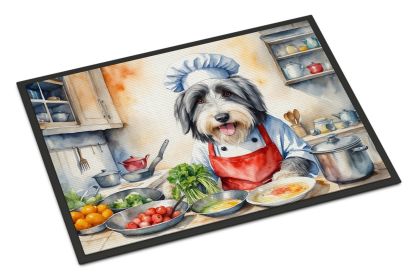 Bearded Collie The Chef Doormat Front Door Mat Indoor Outdoor Rugs for Entryway, Non Slip Washable Low Pile, 24H X 36W -E
