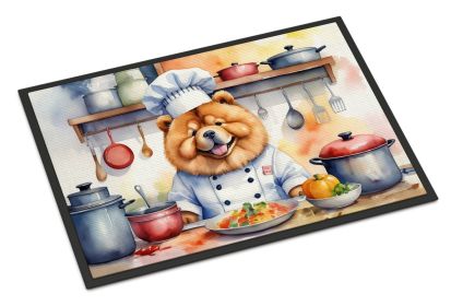 Chow Chow The Chef Doormat Front Door Mat Indoor Outdoor Rugs for Entryway, Non Slip Washable Low Pile, 24H X 36W -D