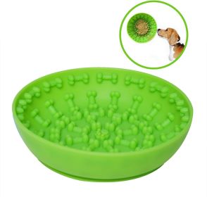 Pet Dog Slow Bowl Feeder Bowls with Suction Cup Interactive for Boredom Anxiety Reduction Distractor Toy Preventing Choking Healthy Bone Design Bowl