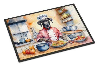 Great Dane The Chef Doormat Front Door Mat Indoor Outdoor Rugs for Entryway, Non Slip Washable Low Pile, 24H X 36W -A