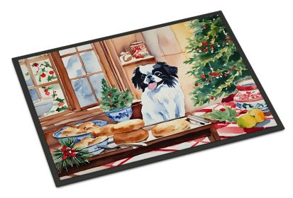 Japanese Chin Christmas Cookies Doormat Front Door Mat Indoor Outdoor Rugs for Entryway, Non Slip Washable Low Pile, 24H X 36W -J