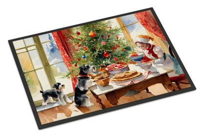 Schnauzer Christmas Cookies Doormat Front Door Mat Indoor Outdoor Rugs for Entryway, Non Slip Washable Low Pile, 24H X 36W -F