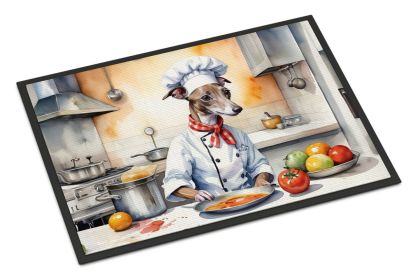 Italian Greyhound The Chef Doormat Front Door Mat Indoor Outdoor Rugs for Entryway, Non Slip Washable Low Pile, 24H X 36W -C