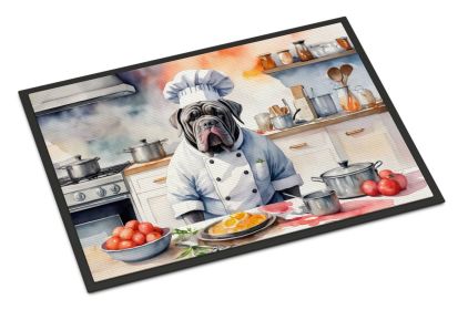 Neapolitan Mastiff The Chef Doormat Front Door Mat Indoor Outdoor Rugs for Entryway, Non Slip Washable Low Pile, 24H X 36W -M