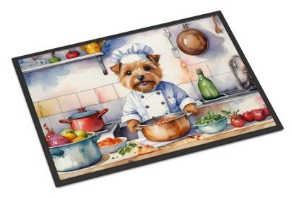 Norfolk Terrier The Chef Doormat Front Door Mat Indoor Outdoor Rugs for Entryway, Non Slip Washable Low Pile, 24H X 36W -D