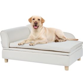 VEVOR Pet Sofa Dog Couch for Large-Sized Dogs & s Soft Velvety Dog Sofa Bed 110 lbs Loading  Sofa White (Model: Large Size, Color: White)