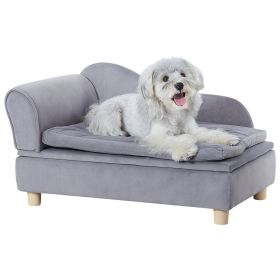 VEVOR Pet Sofa Dog Couch for Medium-Sized Dogs & s Soft Velvety Dog Sofa Bed 81 lbs Loading  Sofa Grey (Model: Medium, Color: Gray)