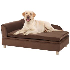 VEVOR Pet Sofa Dog Couch for Large-Sized Dogs & s Soft Velvety Dog Sofa Bed 110 lbs Loading  Sofa Dark Brown (Model: Large Size, Color: Brown)