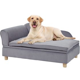 VEVOR Pet Sofa Dog Couch for Large-Sized Dogs & s Soft Velvety Dog Sofa Bed 110 lbs Loading  Sofa Grey (Model: Large Size, Color: Gray)