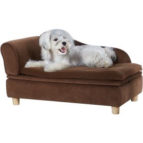 VEVOR Pet Sofa Dog Couch for Medium-Sized Dogs & s Soft Velvety Dog Sofa Bed 81 lbs Loading  Sofa Dark Brown (Model: Medium, Color: Brown)