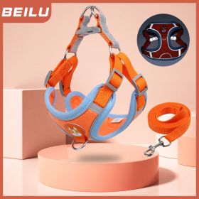 dog Harnesses & dog leash set; Pet Chest Strap Vest Dog Strap Small Dog Rope Wholesale Reflective Dog Towing Rope (colour: red, Specification (L * W): S)