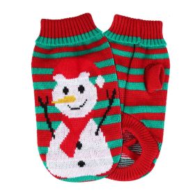 Pet Christmas Turtleneck Sweater Dog  Christmas Clothes Snowman Stripes Costume Winter Holiday Sweater for Small Medium Kitten Puppy s Dogs (type: Snowman, size: XL)