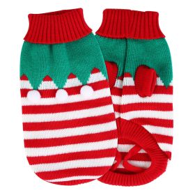 Pet Christmas Turtleneck Sweater Dog  Christmas Clothes Snowman Stripes Costume Winter Holiday Sweater for Small Medium Kitten Puppy s Dogs (type: Furball, size: XL)