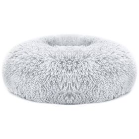 Pet Dog Bed Soft Warm Fleece Puppy  Bed Dog Cozy Nest Sofa Bed Cushion M Size (Color: Gray, size: M)