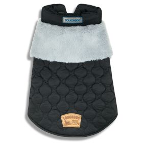 Touchdog 'Furrost-Bite' Fur & Fleece Fashion Dog Jacket (Color: Black, size: X-Large)