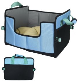 Pet Life 'Travel-Nest' Folding Travel  & Dog Bed (Color: Blue, size: large)
