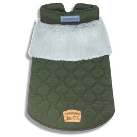 Touchdog 'Furrost-Bite' Fur & Fleece Fashion Dog Jacket (Color: Green, size: medium)