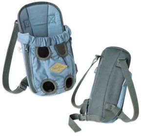 Touchdog 'Wiggle-Sack' Fashion Designer Front & Backpack Dog Carrier (Color: Blue, size: medium)