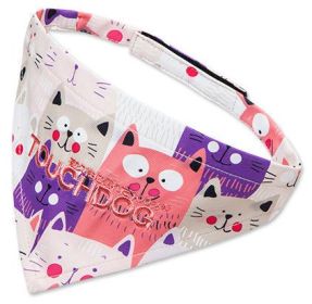 Touchdog 'Head-Popper' Fashion Designer Printed Velcro Dog bandana (Color: Pink / Purple, size: large)