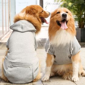 Plaid Dog Hoodie Pet Clothes Sweaters with Hat & Pocket Christmas Classic Plaid S/M Dogs Dog Costumes (colour: Big dog zipper pocket sweater grey, size: 3XL (chest circumference 70, back length 55cm))