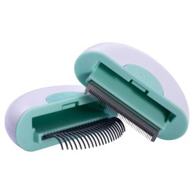 Pet Life 'LYNX' 2-in-1 Travel Connecting Grooming Pet Comb & Deshedder (Color: Green, size: small)