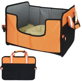 Pet Life 'Travel-Nest' Folding Travel  & Dog Bed (Color: Orange, size: small)