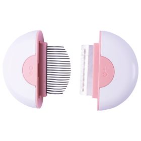 Pet Life 'LYNX' 2-in-1 Travel Connecting Grooming Pet Comb & Deshedder (Color: Pink, size: small)