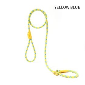 Dog Rope Pulling Rope Puppy Strap Traction Rope Heavy Duty Belt Large Leash Collar Strap Training Harness Hands-Free Leash For Small Dogs Multicolor (Color: Yellow Blue, size: 1.5x1)