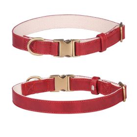 Leather dog collar; Leather Dog Collar Soft Padded Breathable Adjustable Tactical Pet Collar with Durable Metal Buckle for S/M/L Dogs (colour: Leather, size: S code)