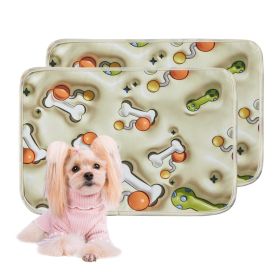 Qeils Reusable Puppy Pads Washable Pee Pads for Dogs 2 Pcs 18"x24" 3D Printed Super Absorbent Leakproof Training Pads Non-Slip Potty Pads (colour: Toys, size: 18"*24"(2 Pcs))