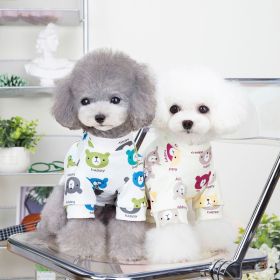 Pet clothes Dog clothes Autumn & winter new  pet clothes Two leg sweater 22 Happy bear bottoming shirt (colour: 22 Happy Bear Undercoat - Red, size: S)