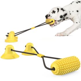 Pet Dog Toy Interactive Rubber Balls for Small Large Dogs Puppy  Chewing Toys Pet Tooth Cleaning Indestructible Dog Food Ball (Ships From: China, Color: Double sucker)