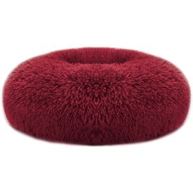 Pet Dog Bed Soft Warm Fleece Puppy  Bed Dog Cozy Nest Sofa Bed Cushion L Size (Color: Red, size: L)