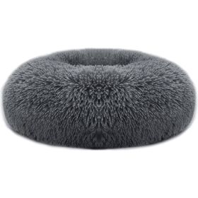Pet Dog Bed Soft Warm Fleece Puppy  Bed Dog Cozy Nest Sofa Bed Cushion L Size (Color: Dark Gray, size: L)