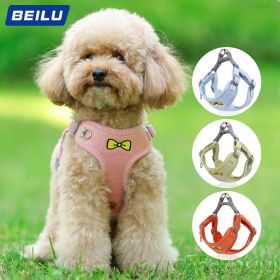 dog Harnesses & dog leash set; Pet Traction Rope Vest Pet Chest Strap Small & Medium Dog Strap Reflective Dog Walking Rope Wholesale (colour: Blue, Specification (L * W): S)