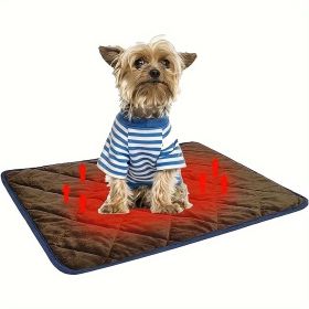 Dog Bed Non-Slip Mat Extra Warm Thermal Pad Self-Heating Mat Warm Thermal Pad Washable Dog Crate  Blanket Non-Slip Bottom For Outdoor & Indoor Pets (Color: Brown, size: S)