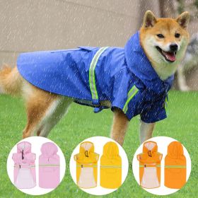 Pet raincoat for large & small dog; PU waterproof big dog raincoat; outdoor reflective dog raincoat (colour: pink, size: 4XL)