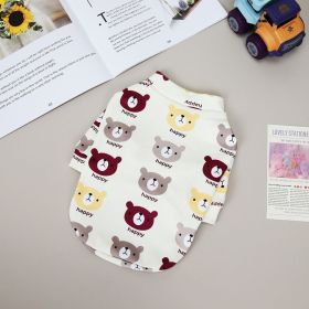 Pet clothes Dog clothes Autumn & winter new  pet clothes Two leg sweater 22 Happy bear bottoming shirt (colour: 22 Happy Bear Undercoat - Red, size: XL)