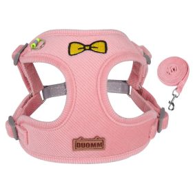 dog Harnesses & dog leash set; Pet Traction Rope Vest Pet Chest Strap Small & Medium Dog Strap Reflective Dog Walking Rope Wholesale (colour: powder, Specification (L * W): L)