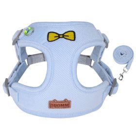 dog Harnesses & dog leash set; Pet Traction Rope Vest Pet Chest Strap Small & Medium Dog Strap Reflective Dog Walking Rope Wholesale (colour: Blue, Specification (L * W): XL)