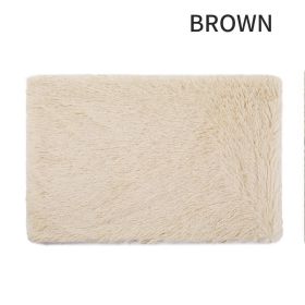 Dog Bed & Extra Matching Cover Sheet Ultra Soft Mat Washable Pet Kennel Bed With Non-Slip Bottom Fluffy Plush Sleeping Mat For L/M/S Dogs (Color: Brown, size: XL)