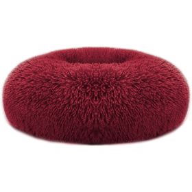Pet Dog Bed Soft Warm Fleece Puppy  Bed Dog Cozy Nest Sofa Bed Cushion M Size (Color: Red, size: M)