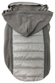 Pet Life 'Apex' Lightweight Hybrid 4-Season Stretch & Quick-Dry Dog Coat w/ Pop out Hood (Color: Grey, size: X-Large)