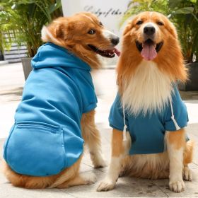 Plaid Dog Hoodie Pet Clothes Sweaters with Hat & Pocket Christmas Classic Plaid S/M Dogs Dog Costumes (colour: Big dog zipper pocket sweater lake blue, size: 3XL (chest circumference 70, back length 55cm))