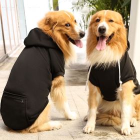 Plaid Dog Hoodie Pet Clothes Sweaters with Hat & Pocket Christmas Classic Plaid S/M Dogs Dog Costumes (colour: Big dog zipper pocket sweater black, size: 5XL (chest circumference 92, back length 70cm))