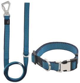 Pet Life 'Escapade' Outdoor Series 2-in-1 Convertible Dog Leash & Collar (Color: Blue, size: large)