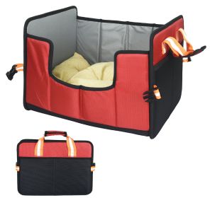 Pet Life 'Travel-Nest' Folding Travel  & Dog Bed (Color: Red, size: large)