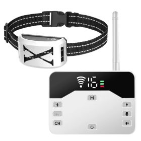 Wireless Electric Dog Fence Waterproof Pet Shock Boundary Containment System Electric Training Collar for S/M/L Dogs (type: Fence with 1 collar, Color: White)