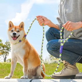 Dog Rope Pulling Rope Puppy Strap Traction Rope Heavy Duty Belt Large Leash Collar Strap Training Harness Hands-Free Leash For Small Dogs Multicolor (Color: Yellow Blue, size: 1.5x0.6)
