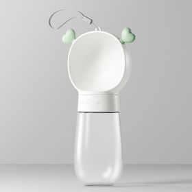 Portable Dog Water Bottle 2 In 1 Water Bottle Dispenser With Food Container Leak Proof Travel Water Bottle For Walking Hiking & Travel Feeder Bowl (Color: White, size: 350ML)